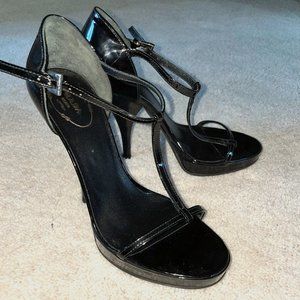 RARE Prada T-Strap Patent Leather Sandal Platform Heel Sz 38 - NEVER WORN